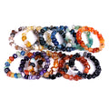 Women Fashion Jewelry Irregular Stone Agate Bracelet 7 Chakra Tumbled Gravel Feng Shui Couple Bracelet for Men