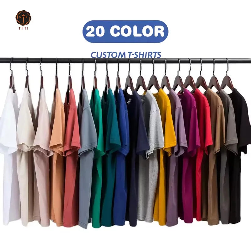 Wholesale Custom Oem Printing Embroidery logo Cotton Tshirt for Unisex Men Blank Plain T-shirt