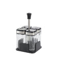 Portable Seasoning Rack With 4 Glass Bottles Rotary Spice Holder