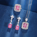 Igh Quality Latest Fashion Pink Cubic Zirconia Fine Jewelry Sets Luxury Jewelry Sets for Women