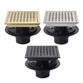 Modern Anti-Odor Concealed 6-Inch Square Shower Drain Base Flange SUS 304 Stainless Steel Floor Drainer Removable Cover Bathroom