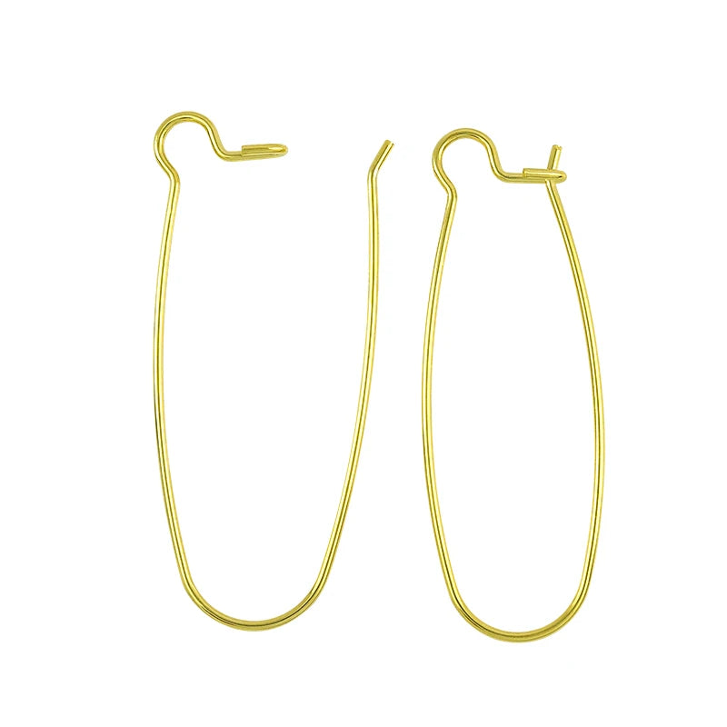 Wholesale 316 Stainless Steel Earring Accessories DIY 24K Gold Plated U Shaped French Ear Hooks