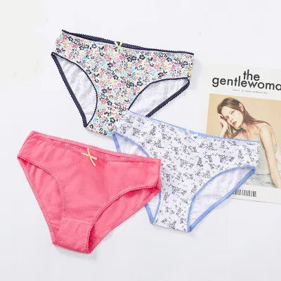 6PCS/bag Best Selling Girls Panties Soft Breathable Cotton Mix Printings Underwear for Women