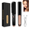 Portable Cordless Electric Hair Straightening Brush for Men 3 Temperature Settings Flat Iron Comb for Home Travel Use Plastic