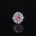 AR338 Timely Production Jewelry Factory 925 Sterling Silver Padparadscha Sapphire Pink CZ Ring Crushed Ice Pink Diamond Ring