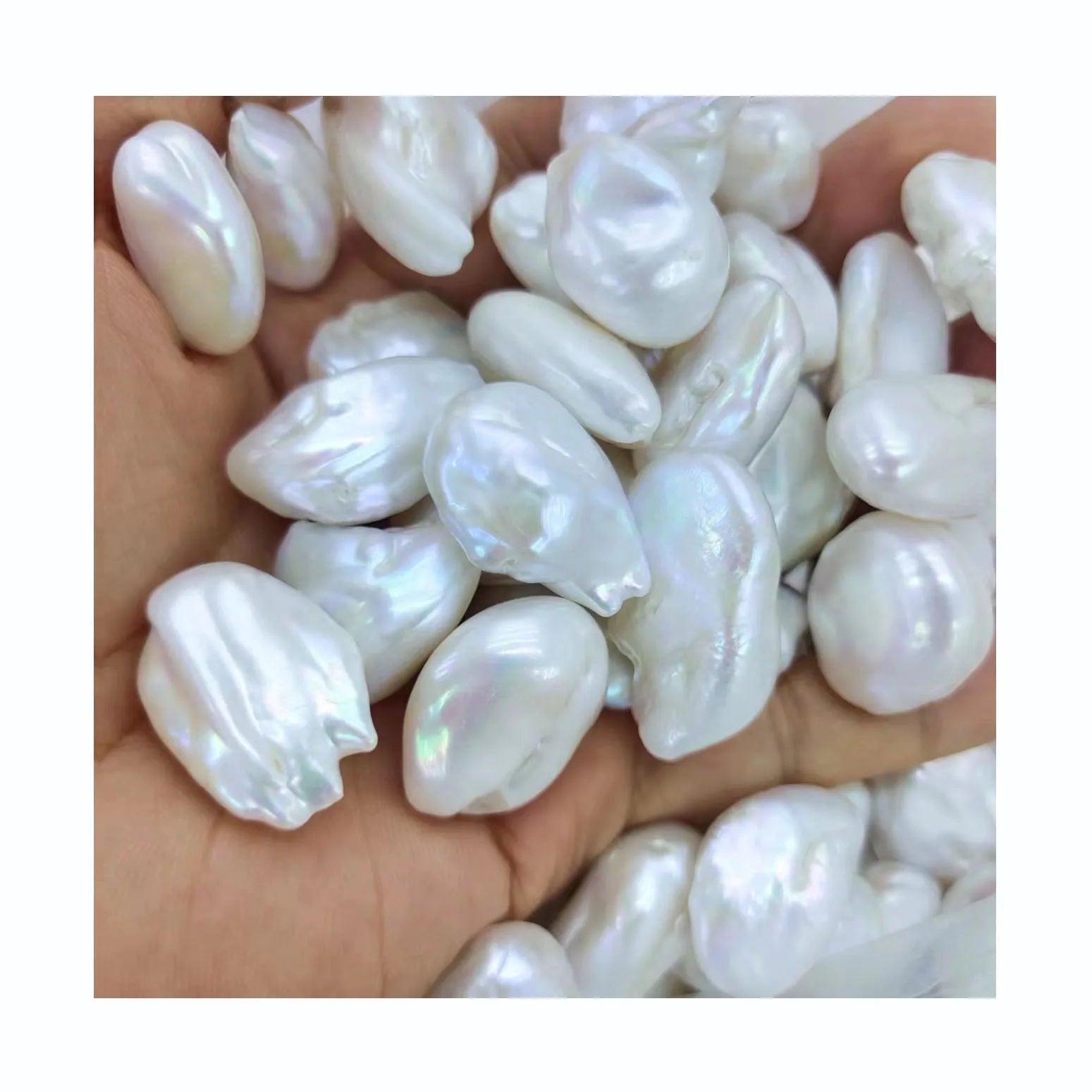 DIY BEADS25-30 mm High Quality AAA Big KESHI Baroque Nature Loose Freshwater Pearl With HalfFULL 2.0 or No Hole