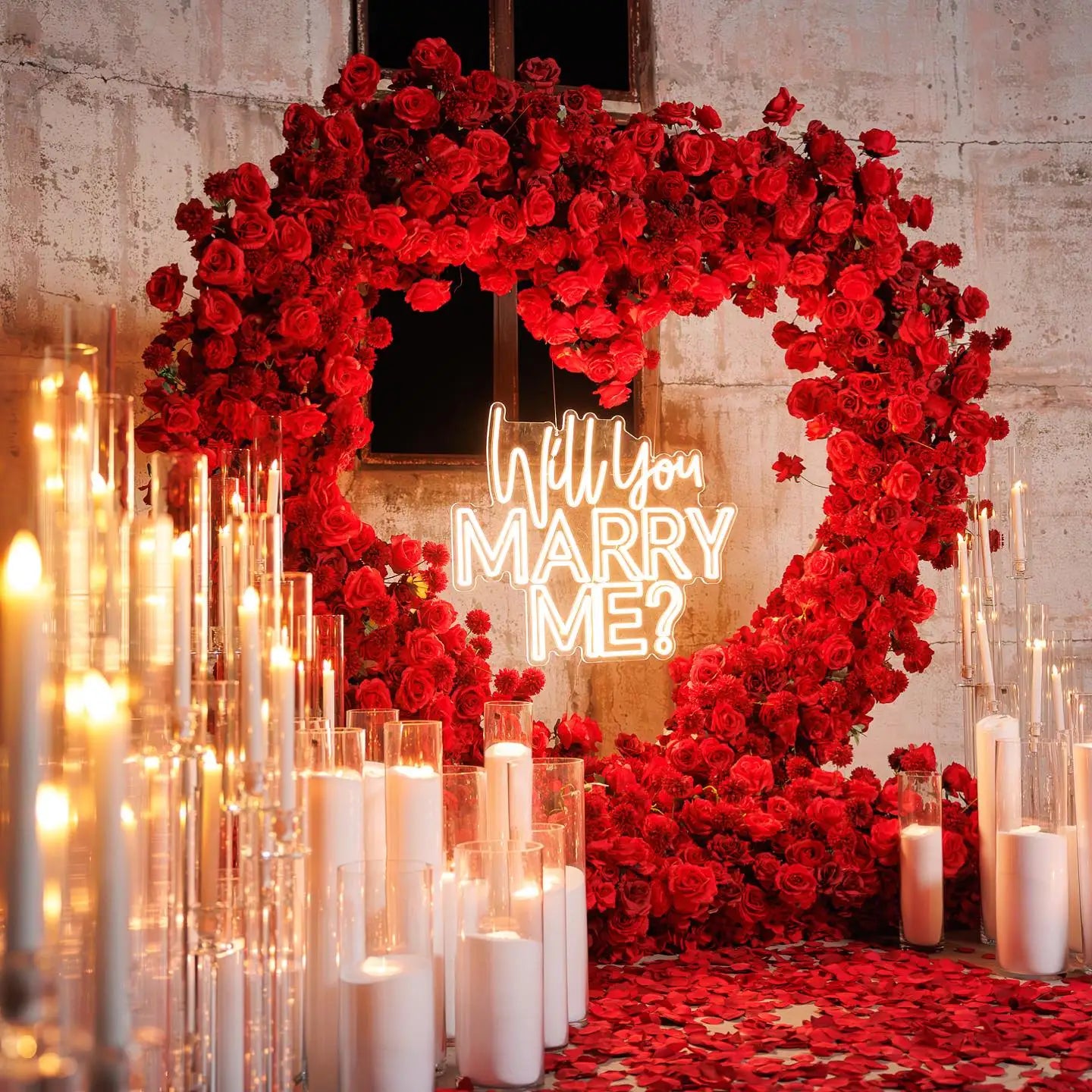 Y-G004 Hand Made Flower Arch Backdrop Red Rose Heart Flower Arch Decor Heart Shaped With Flowers Backdrop Wedding Arch