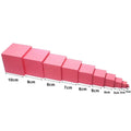 Torre Rosa Montessori Material Sensorial Pink Tower Educational Wooden Toys for Kids Montessori Toys Pink Tower