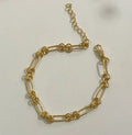 VIANRLA Handmade 925 Sterling Silver Fancy Silver Link Chain Bracelet 18k  Gold Bracelet