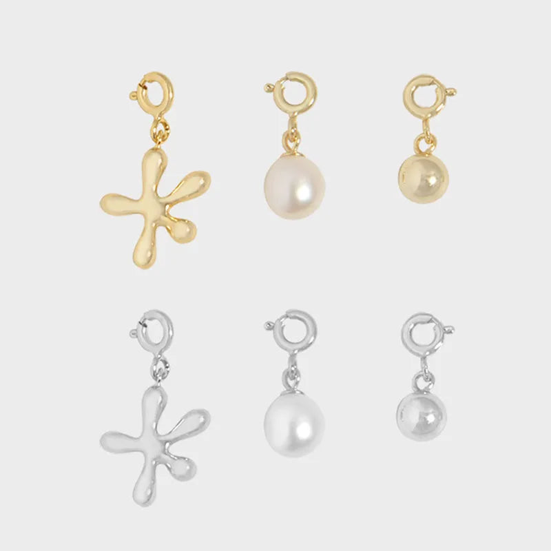 Round Ball Charm Pendant 925 Sterling Silver Polished Starfish Charm Pendant for Bracelet Necklace Making