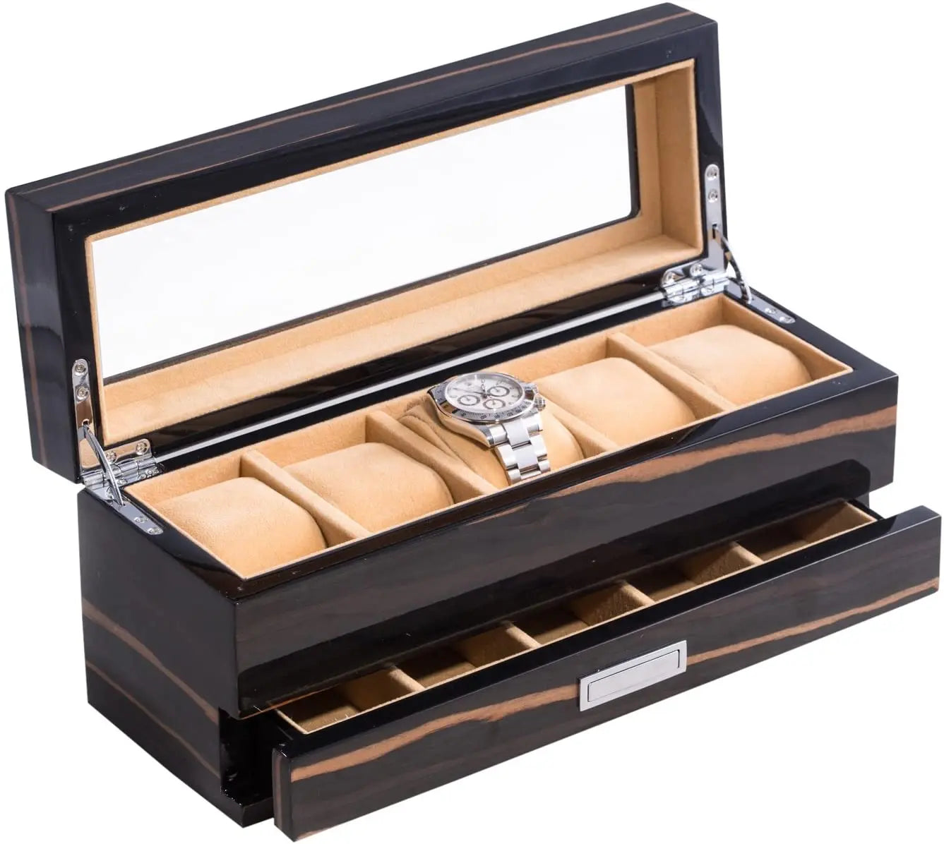 Luxury Watch Box with Wood and 10 Slots High Quantity Brown Storage in Stock Wooden Watch Case