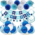 Birthday Decorations Men Women Blue Birthday Balloons for Boys Girls Boys Men Happy Birthday Balloons Party Decor SET0563