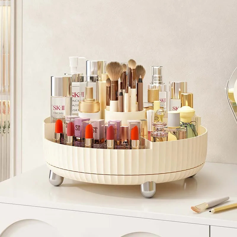 Large Capacity 360 Rotating Clear Acrylic Makeup Organizer Make up Cosmetic Storage Display Box for Bathroom