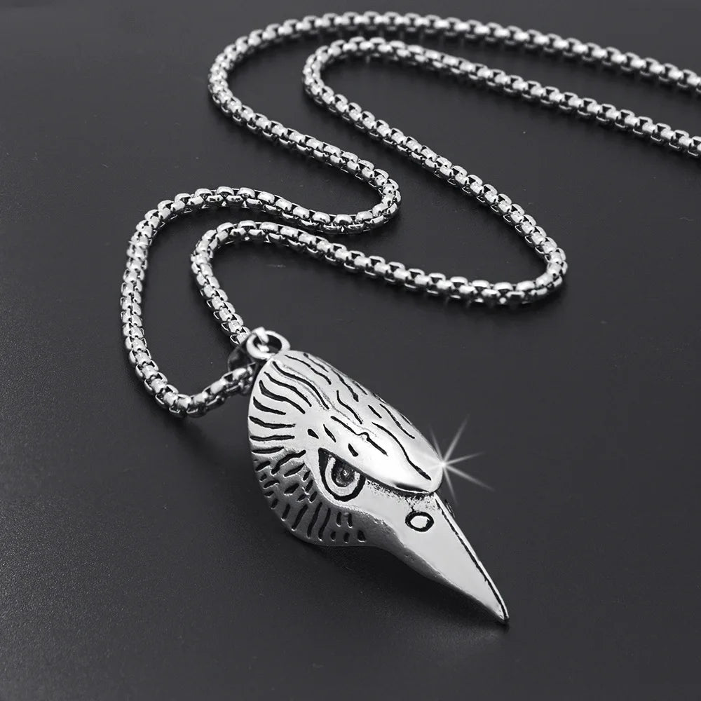New Hip-hop Punk Eagle Beak Retro Eagle Head Pendant Street Personality Men's Stainless Steel Necklace