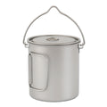 Titanium Eco-Friendly Portable 750ml Pot with Handle and Lid Water Cup for Outdoor Camping Hiking Backpacking