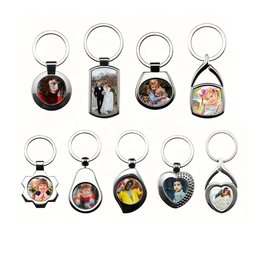 Custom MingYang Brand DIY Single-Sided 3mm Thick Metal Keychains Fashionable Crystal Zinc Aluminium Alloy Rectangle Shape Key