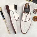 Trends Breathable Business Formal Leader Shoes for Men Genuine Leather Summer White Men Shoes Handmade Office Party Shoes Men