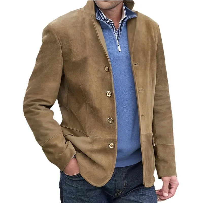 England Vintage Hot New Lapel Single Breasted Jacket Men's Casual Outerwear Blazer Jacket