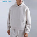 Clothe Brand 500gsm 600gsm Neoprene Hoodie Thickened Drop Shoulder No String Air Layer  Oversized Boxy Bonded  Hoodies Men