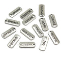 14Pcs/Set Antique Silver Plated Word Charms Engraved Motivational Pendants for Jewelry Making Accessories DIY
