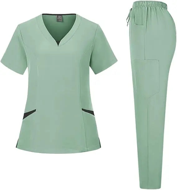 72% Recycled Polyester 23% Viscose 5% Spandex Elegant Women's Set Wholesale Scrub Sets Stretch Piece Suit