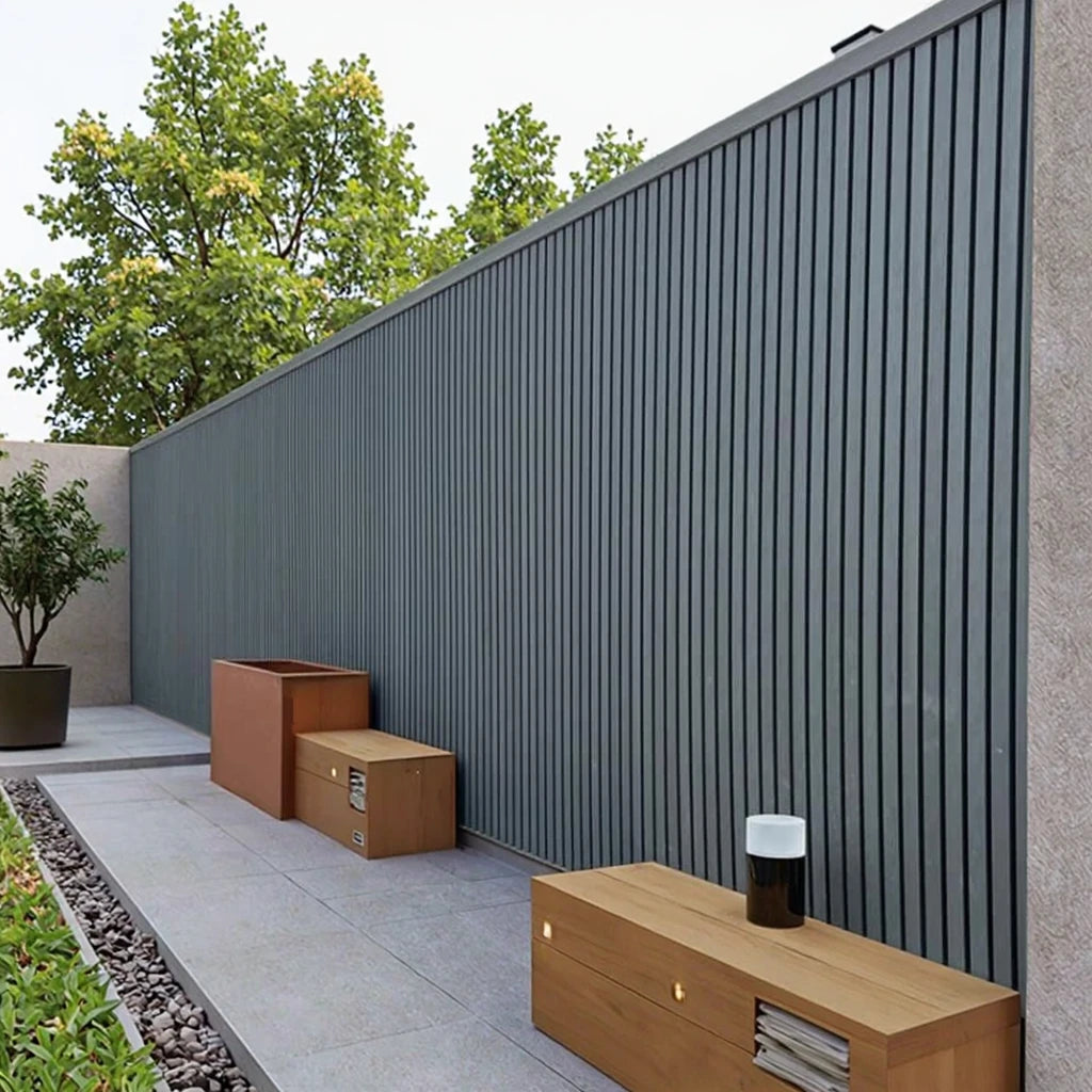 Modern Design WPC Exterior Wall Cladding Panels Waterproof Soundproof Fireproof Geometric Pattern Outdoor Composite Wall Panels