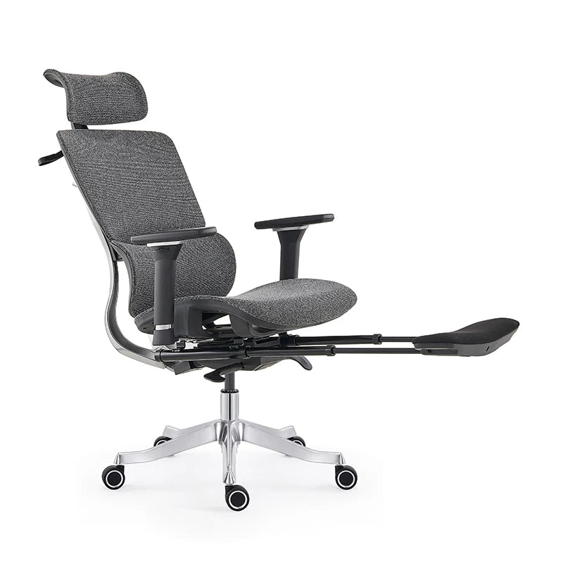 Ergonomic Reclining Adjustable Headrest Office Chair With Foot Rest High Back Computer Chair Mesh Home Office Desk Chairs