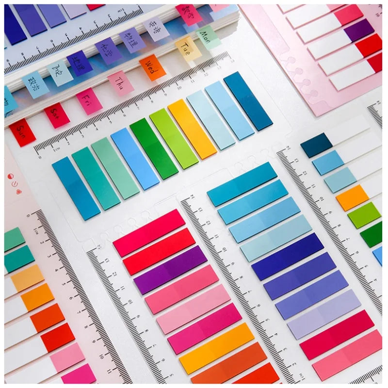Candy Transparent Index Label Sticky Notes School Student PET Self-adhesive Memo Pad 200 Sheets/pad Stationery Customize logo