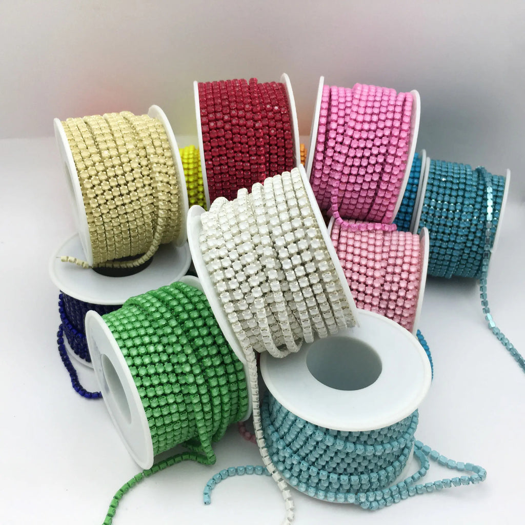 SINONG Wholesale Crystal Chain Roll SS12 Rhinestone Chain Cup Sewn Onto Rhinestone Shoe Accessories