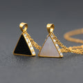 Vintage Jewelry Stainless Steel Natural Triangle Zircon Shell Pendant Necklaces Jewelry Girls for Women