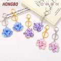 Hongbo Best Selling 3-Color Decoration Floral Shaped Metal Key Chains for Budget Binder/Wallet As Gift with Silver/Gold Loop
