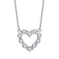 Wholesale Price Women Jewelry Heart Shape Cut White Cz 925 Sterling Silver Pendant Fashion Design Necklace