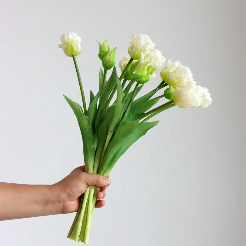 M353 Hotel Wedding Home Decorative Faux Flower Bouquet Artificial Flowers Silk Real Touch Tulips Latex Decoration Tulip Flowers