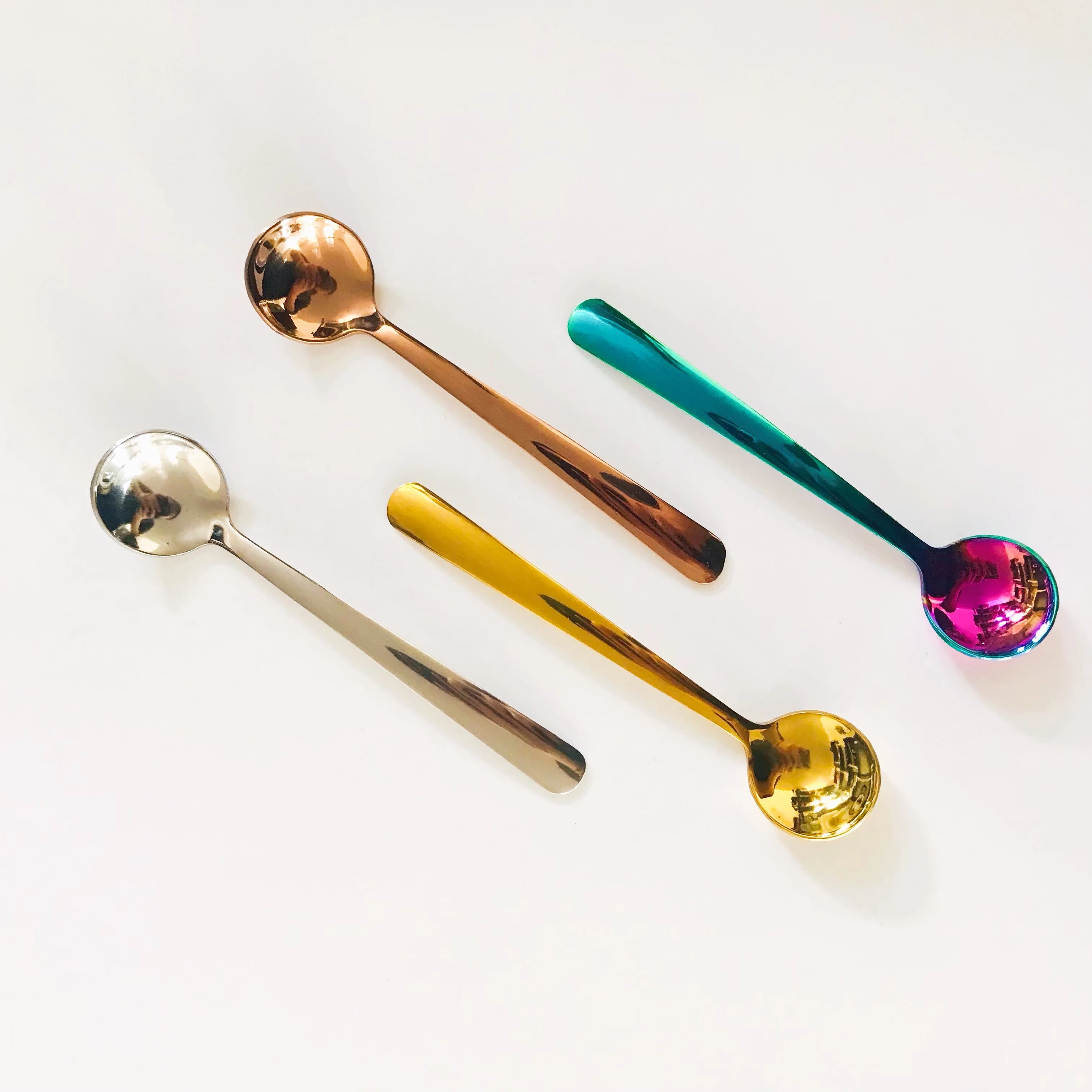 18/10 Stainless Steel Colorful 10.5cm Mini Seasoning & Coffee Spoon Mirror Polish Eco-Friendly Modern Luxury Giveaways