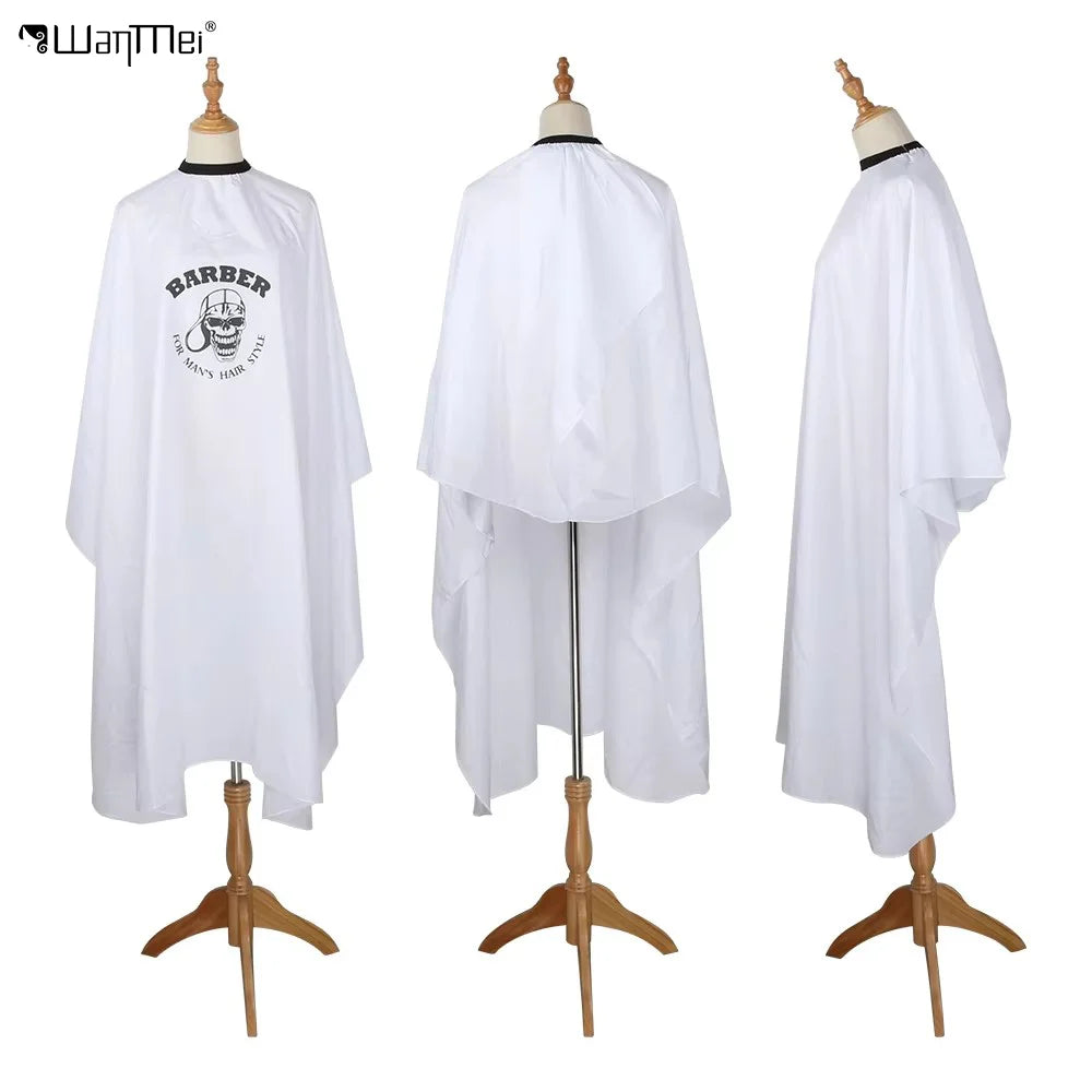 Wanmei Classic Basic White Retro Skull Pattern Ironing Salon Cape Hairdresser Hair Cutting Cloth Stick Hair Hairdressing Cloth