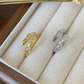 Custom Volcanic Lava Shape Irregular Grain Zircon Sterling Silver 925 Gold Ring