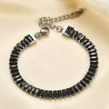 6mm Men's Tennis Bracelet 18K Gold Plated Cubic Crystal Zircon Stainless Steel Extend Chain Unisex Jewelry CZ Bracelet