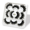 Wholesale Eyelash Vendor Fake 3D Mink Lashes Tray 15mm Natural Wispy for 5D Strip Handmade Reusable Black Cotton Band Eyelashes