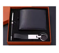 Business Gift Set for Men Mens Leather Wallet and Leather Key Chain and Pen Corporate Promotional Gift Items Gifts Set for Men
