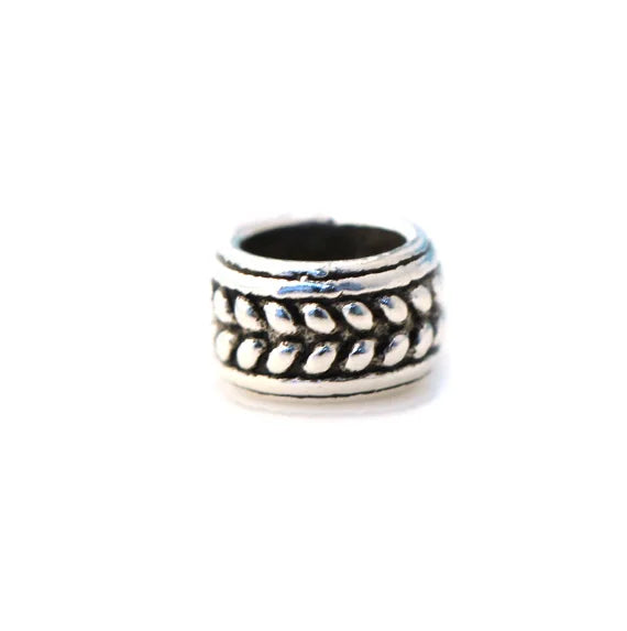 Style 4 Sterling Antique Silver Beads Flat Roundle Wheel Bead Sterling Silver S925 Charm Beaded Spacer Jewelry Finding