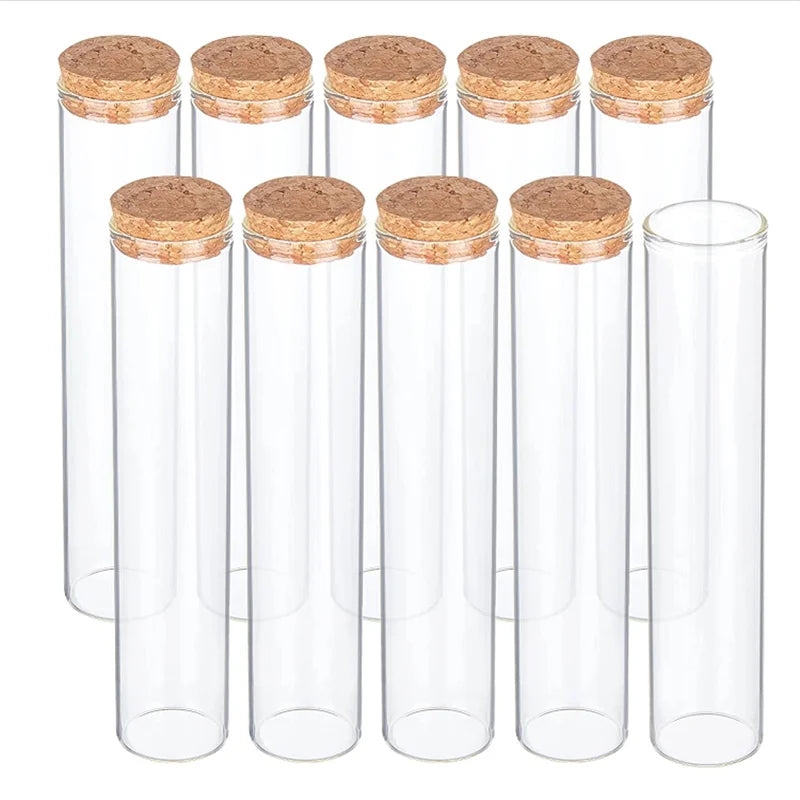 Food Grade 25mm Diameter Glass Test Tube with Cork Screen Printed Carton Packed INCHOI Brand Model IN-658 for Laboratory Use