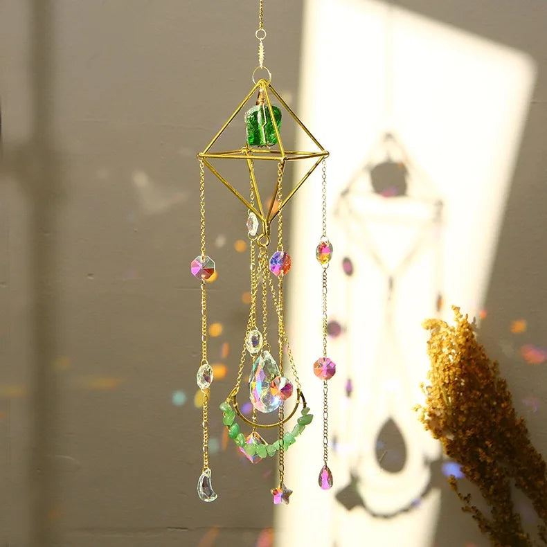 Elegant Crystal Wind Chimes with Soothing Melodies for Home and Garden