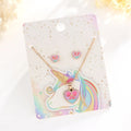 BFF Friend Children's Necklace Set Cute Butterfly Love Children Earrings Necklace Ring Jewelry Set
