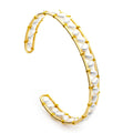 Handmade Natural Pearls Cuff Bangles for Women Accessories Gold Color Bracelets Fashion Jewelry Friends Gifts Pulseira