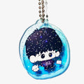 CNAWO No MOQ Customized Cute Acrylic Anime UV Printing Personalized Charm Keychain with Glitter Gradient Background