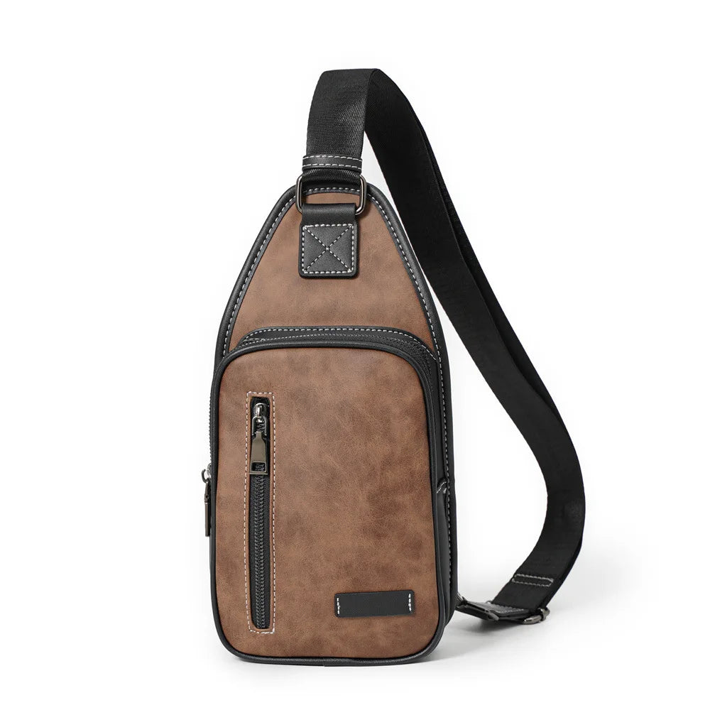 PU Leather Designer Trendy Chest Leisure Crossbody Sling Belt Fanny Pack Hip Waist Bag for Men 2026