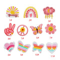 New Design Multi Colors Sun Heart Butterfly Hand Shape Nonwoven Felt Iron-On Embroidered DIY Craft Clothes Patches for Bags Hats