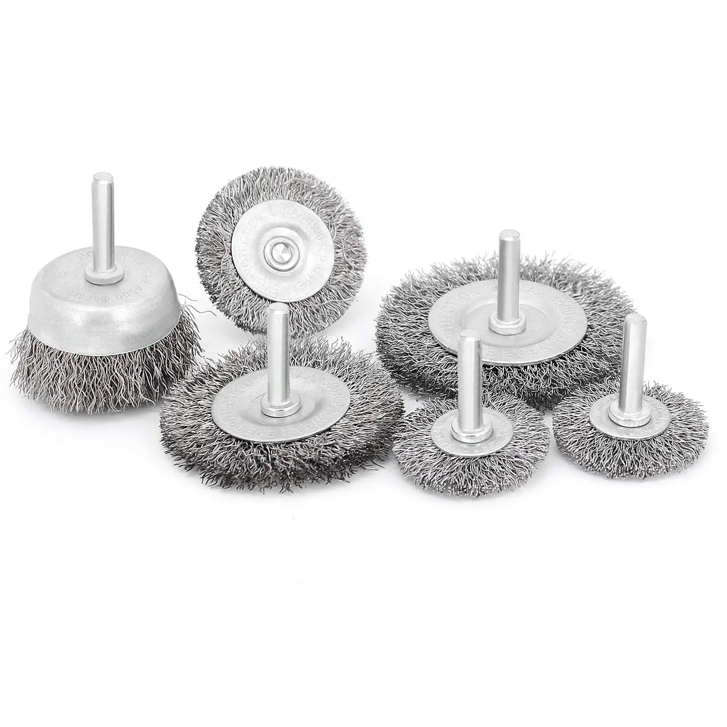 6 Pcs Wire Wheel Cup Brush Set Coarse Brass Wire Wheel Brush with 1/4-Inch Hex Shank for Drill