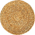 Natural Table Mat Handmade Water Hyacinth Woven Placemat Round Braided Mat Heat Resistant Hot Insulation Anti-Skidding Pad