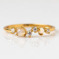 FUAMAY Woman Wedding Gemstone Moonstone Starry Stacking Zircon Rings Gold Plated